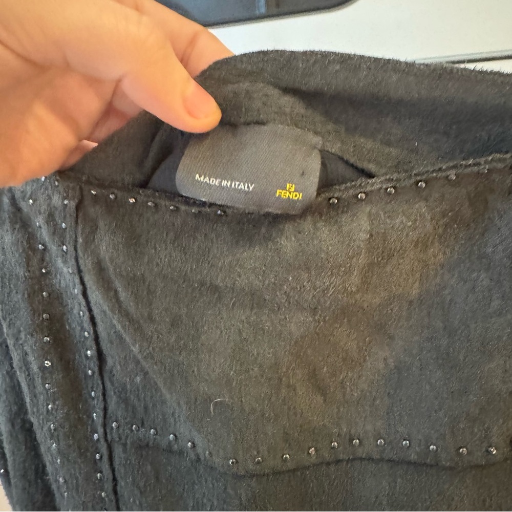 Vintage Fendi Chocolate Suede Patchwork Skirt - Picture 4 of 8